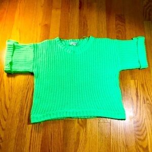 Poof Excellence Neon Green Sweater